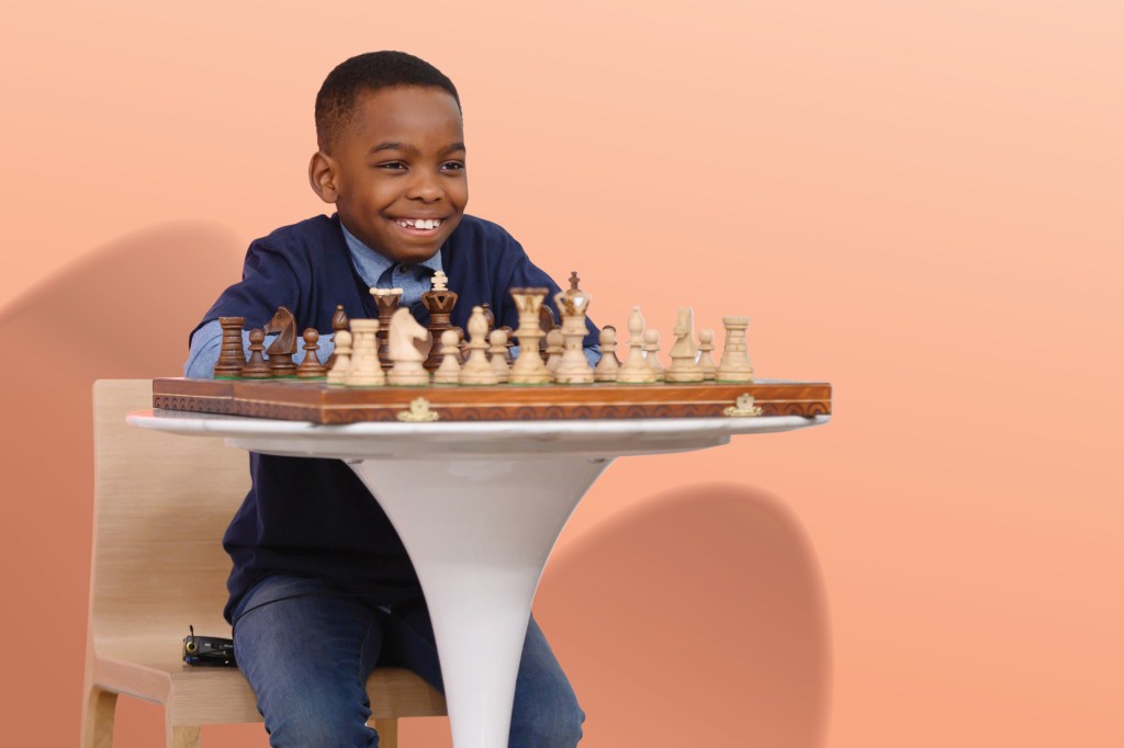 12-year-old chess prodigy FM Tani Adewumi plays blindfolded chess