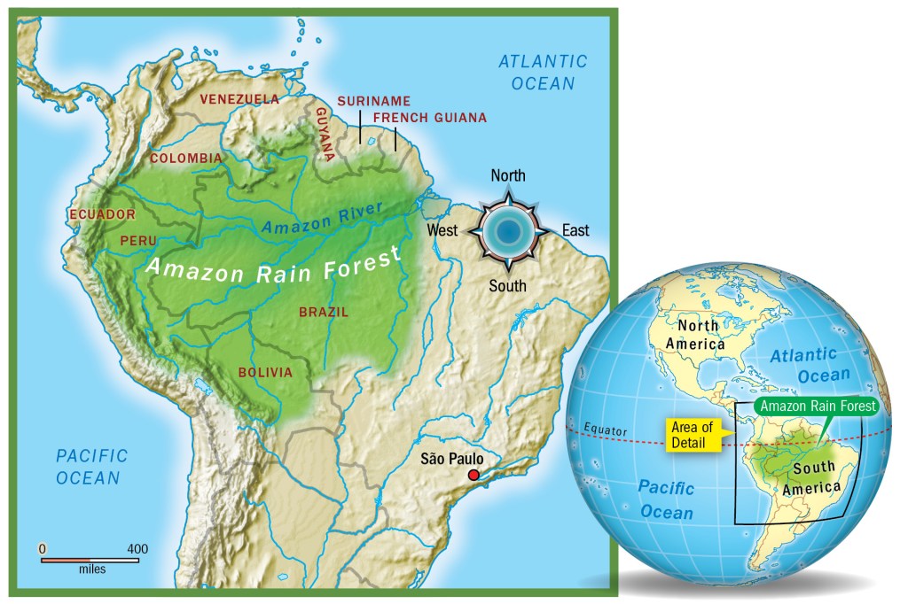Amazon Rainforest Physical Map Amazon Rainforest Physical Map